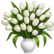 White tulips bouquet  sticker