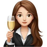 white girl with long hair brown brown eyes and champanhe  sticker