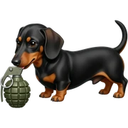 Dachshund eat a grenade sticker
