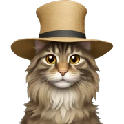 Maine coon with hat sticker