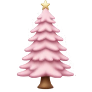 pastel pink christmas tree sticker