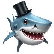 Shark with a top hat sticker