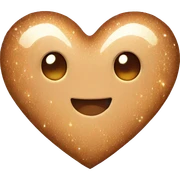 Light brown heart with sparkles  sticker