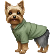 Yorkie in a sage green jacket  sticker
