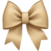 beige bow sticker