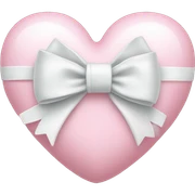 Pastel pink heart with white bow sticker