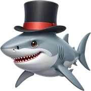 Shark with a top hat sticker