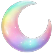 Pastel iridescent rainbow crystal crescent half moon sticker
