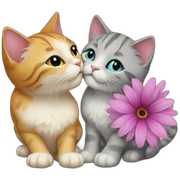 Flower Kiss cat sticker