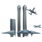 2 towers and a plane  sticker