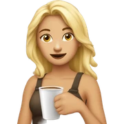 Una chica rubia tomando un café  sticker