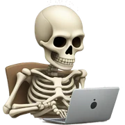 Skeleton typing sticker