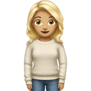 blonde girl in cozy sweater sticker
