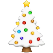 white christmas tree with christmas lights sticker