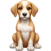 Puppy surrounded by hearts  sticker