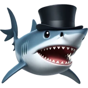 Shark with a top hat sticker