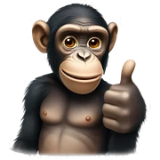 Chimp giving thumbs up  sticker