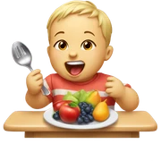 Baby eating  sticker