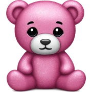 Pink glitter teddy bear  sticker