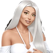 smiling girl with white hair sticker