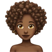 Brown skin girl curly brown hair sticker