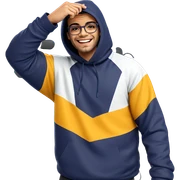 smiling boy with glasses sticker