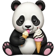 Panda eating ice cream sticker
