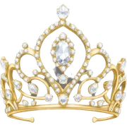 dainty british diamond tiara gold sticker