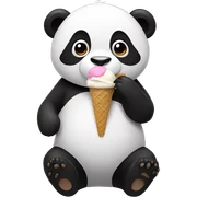 Panda eating ice cream sticker