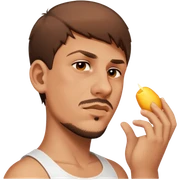 male, wearing a white tank top, brown short hair sticker