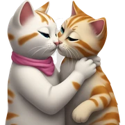 cat kisses cat sticker