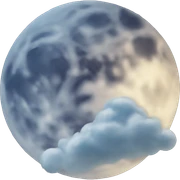 full moon with two clouds near it sticker