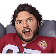 boy with beard and red shirt sticker