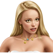 blonde girl with jewelry sticker