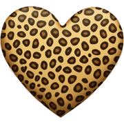 leopard print heart sticker