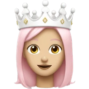 White and pastel pink crown sticker