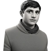 monochrome portrait of a boy sticker