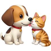 Quiero un perro besandose con una gata sticker