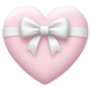 Pastel pink heart with white bow sticker