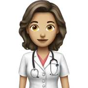 Brunette Female nurse long hair sticker