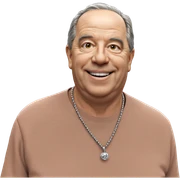smiling old man with jewelry sticker