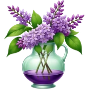Lilacs in a clear vintage glass vase sticker