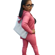 girl with glasses by car sticker