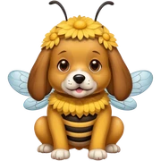dog with a bee costume sticker