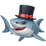Shark with a top hat sticker
