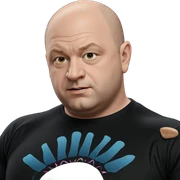 bald boy in black shirt sticker