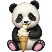 Panda eating ice cream sticker