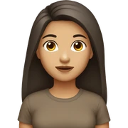 Girl, Dark hair, brown eyes, brown t-shirt sticker