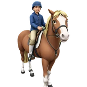 boy horseback riding outdoors sticker