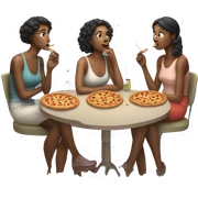 three women smoking cigarettes and eating pizza  sticker